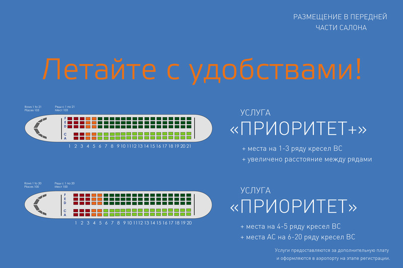 Услуги Выбор места в самолете